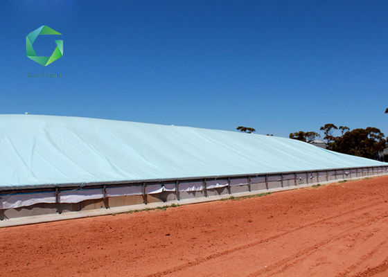 550gsm Transportasi PVC Laminated Fabric Vinyl Waterproof Grain Bunker Tarpaulin